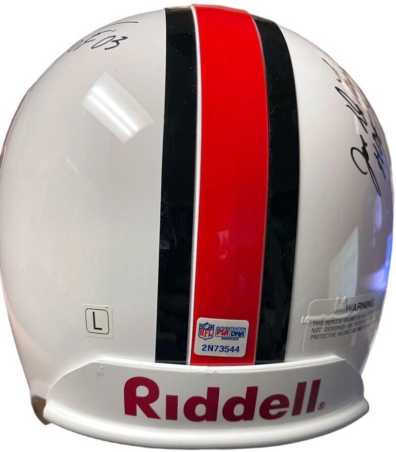 Athlon Sports HOF Logo Class of 2003 Signed Riddell NFL FS Rep Helmet 5  sigs- Hank Stram/Marcus Allen/James Lofton/Elvin Bethea/DeLamielleure