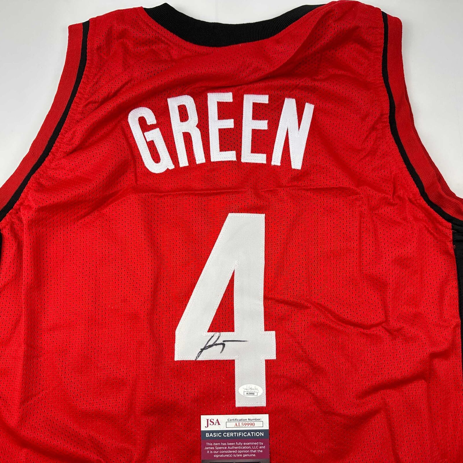 Jalen Green Autographed Houston Custom Red Basketball Jersey - JSA