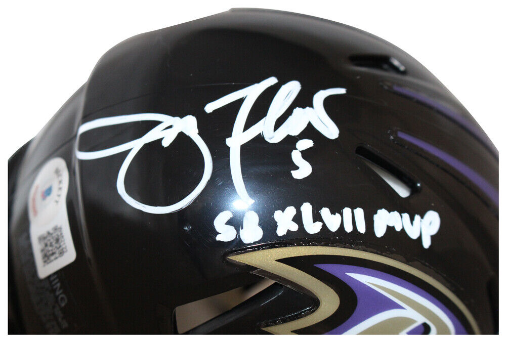 Joe Flacco Signed Baltimore Ravens Lunar Mini Helmet w/SB MVP