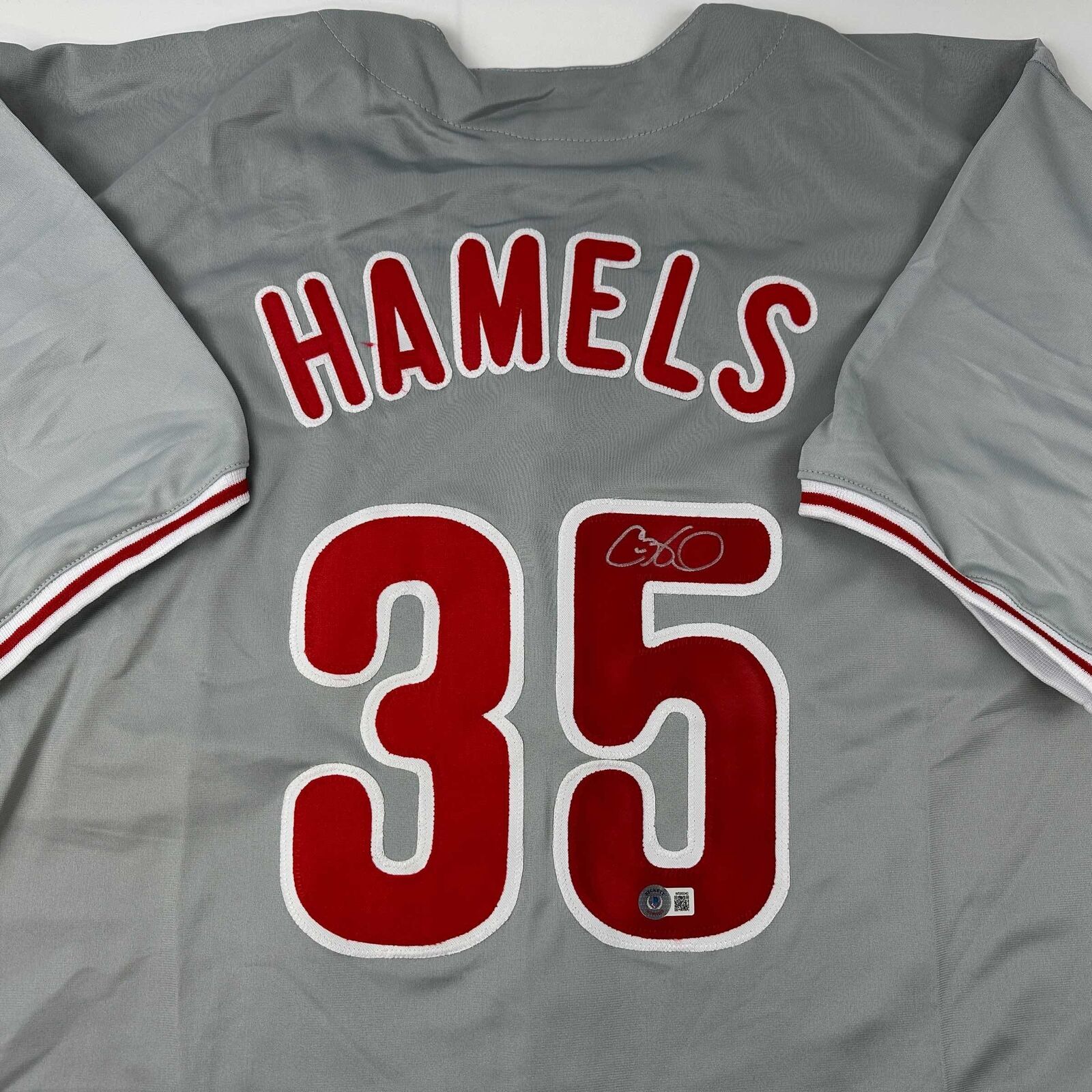 Cole Hamels Away/gray Phillies Jersey 