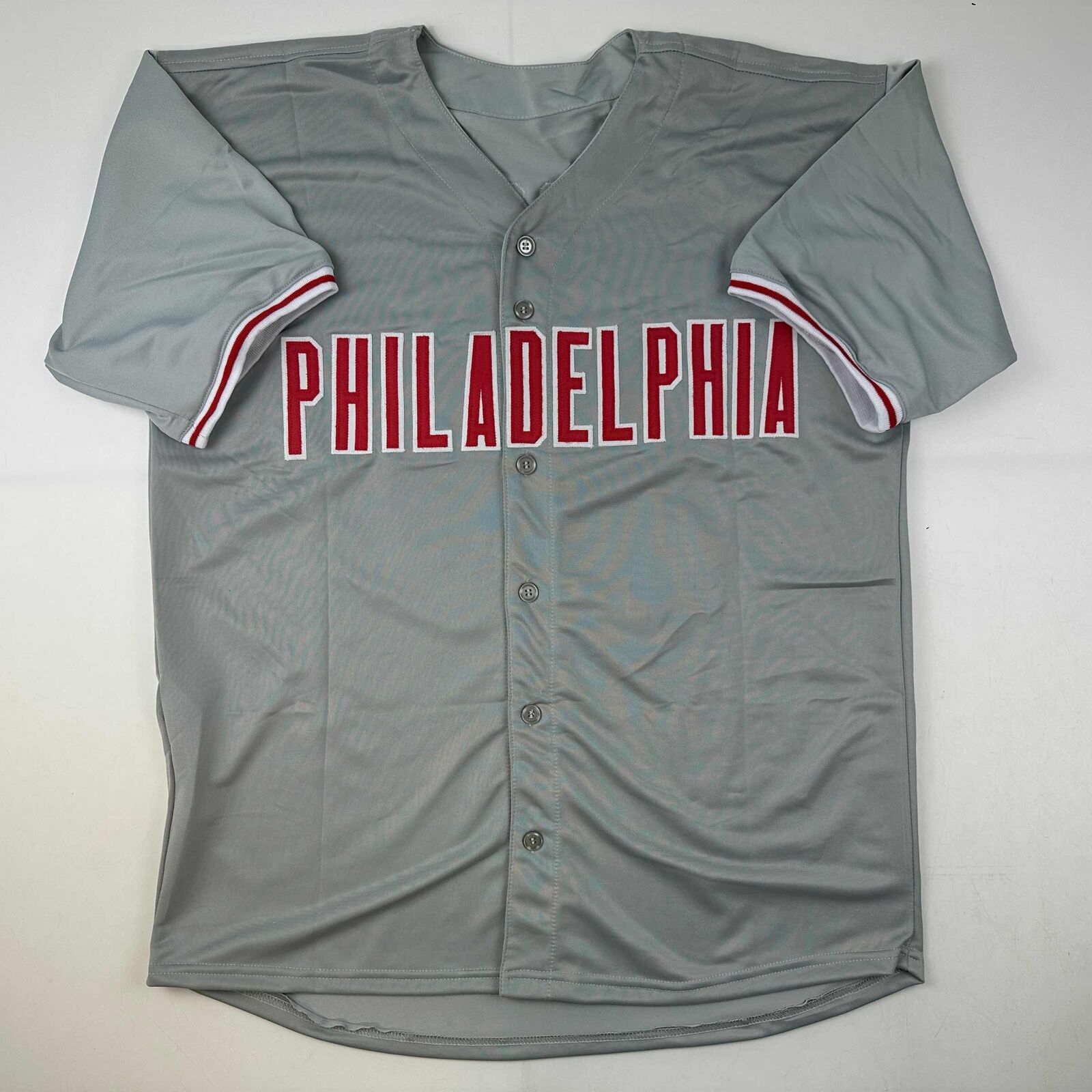 Autographed/Signed Cole Hamels Philadelphia Grey Baseball Jersey