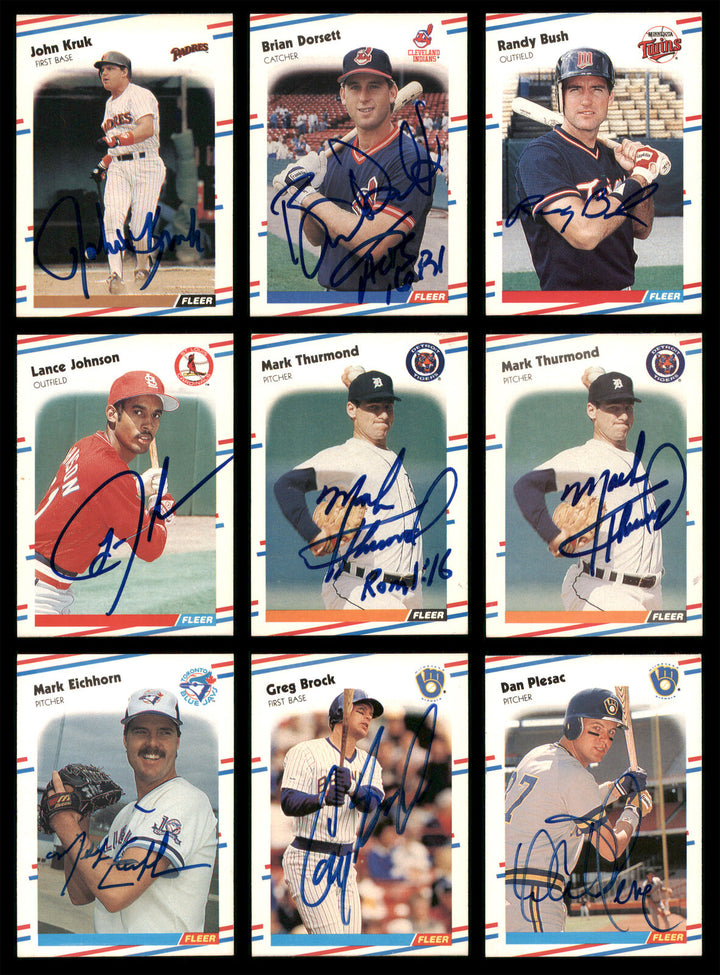 1988 Fleer Baseball Authentic Autographed Signed Cards Lot Of 64 185537 Image 5