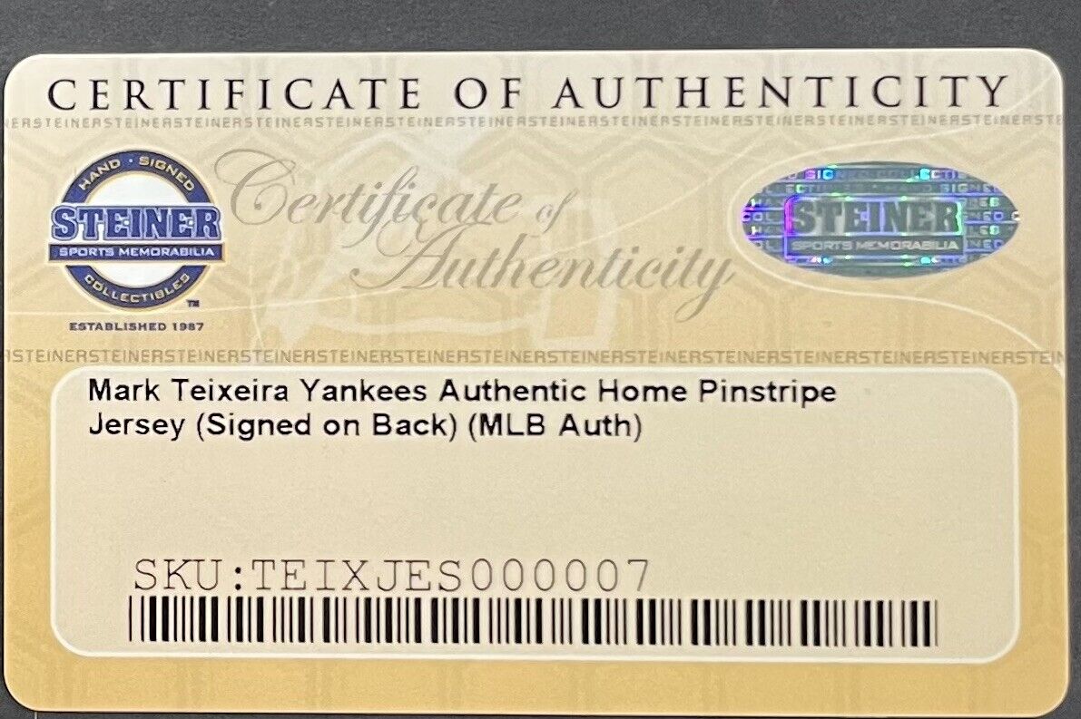 Mark Teixeira Signed Yankees Majestic Authentic Pinstripe Jersey Auto –  CollectibleXchange