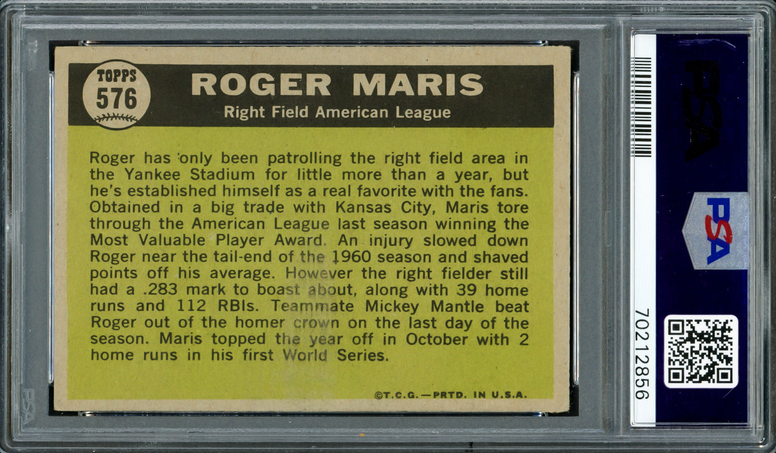 1961 Topps Roger Maris (All Star)
