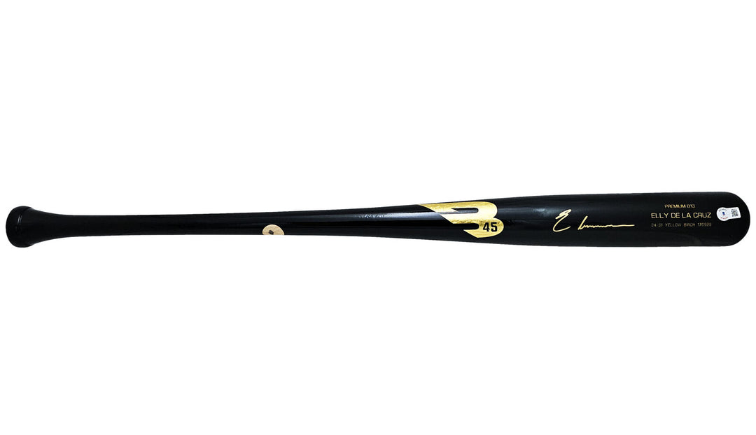 ELLY DE LA CRUZ AUTOGRAPHED BLACK B45 PLAYER MODEL BAT REDS BECKETT WITNESS Image 3