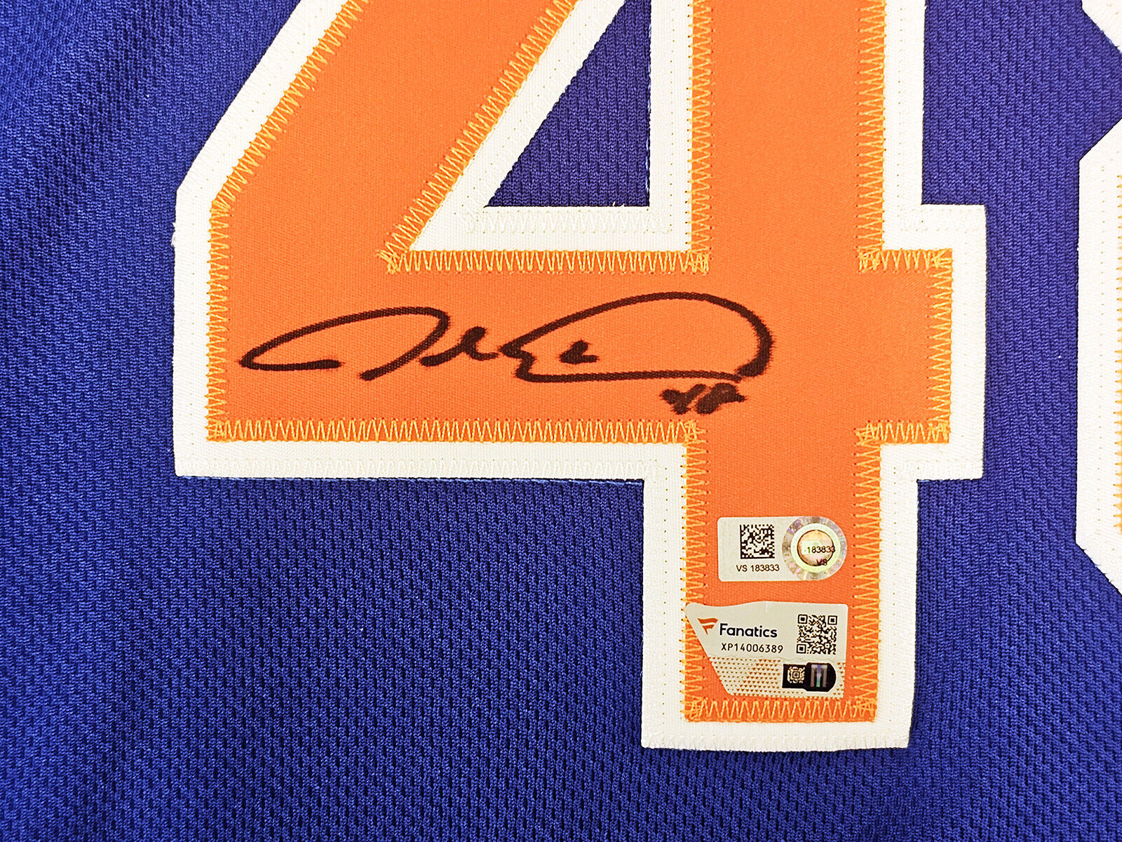 Mets Jacob deGrom Autographed Blue Nike Authentic Jersey Size 44 Fanatics