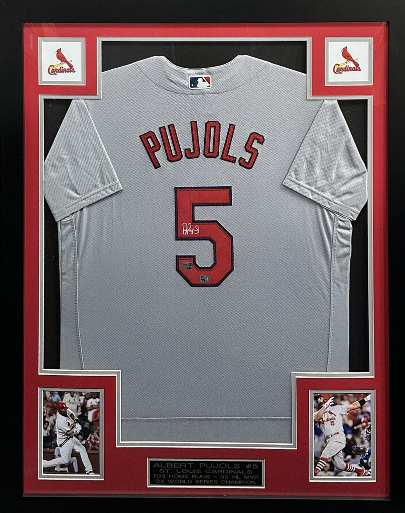 Mauer & Friends Kids Classic Charity Auction: Albert Pujols Autographed  Jersey Inscribed 3 Time MVP, 600 HR Club, 3000th Hit- Not MLB  Authenticated