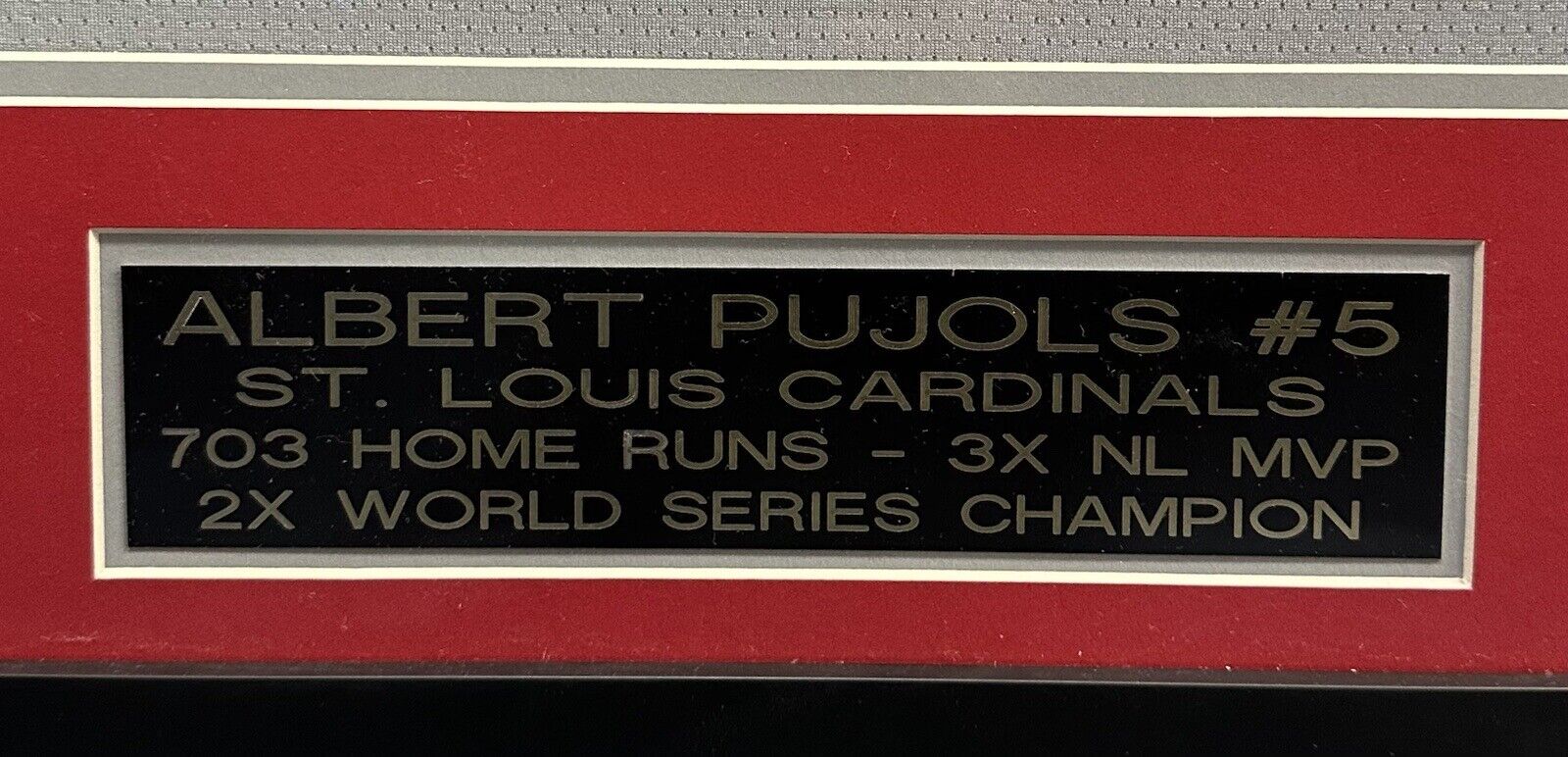 Albert Pujols Signed St Louis Cardinals World Series Jersey & 