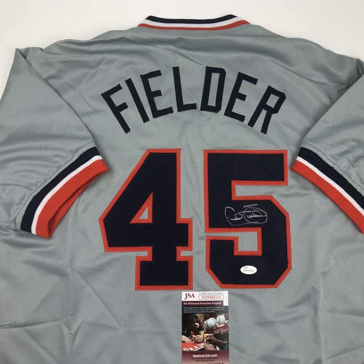Autographed/signed Cecil Fielder Detroit Grey Baseball Jersey Jsa Coa Auto
