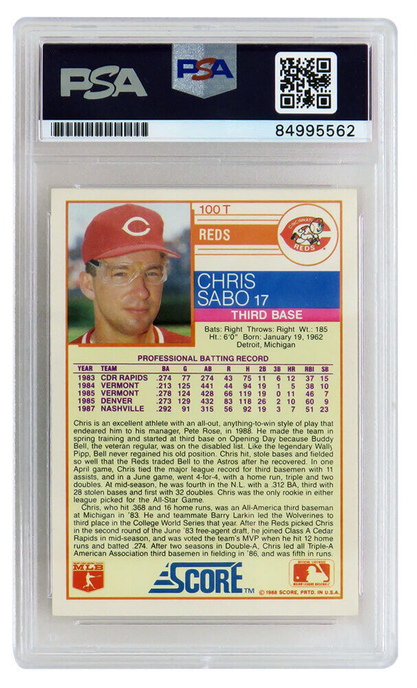 Chris Sabo 92' Baseball Card