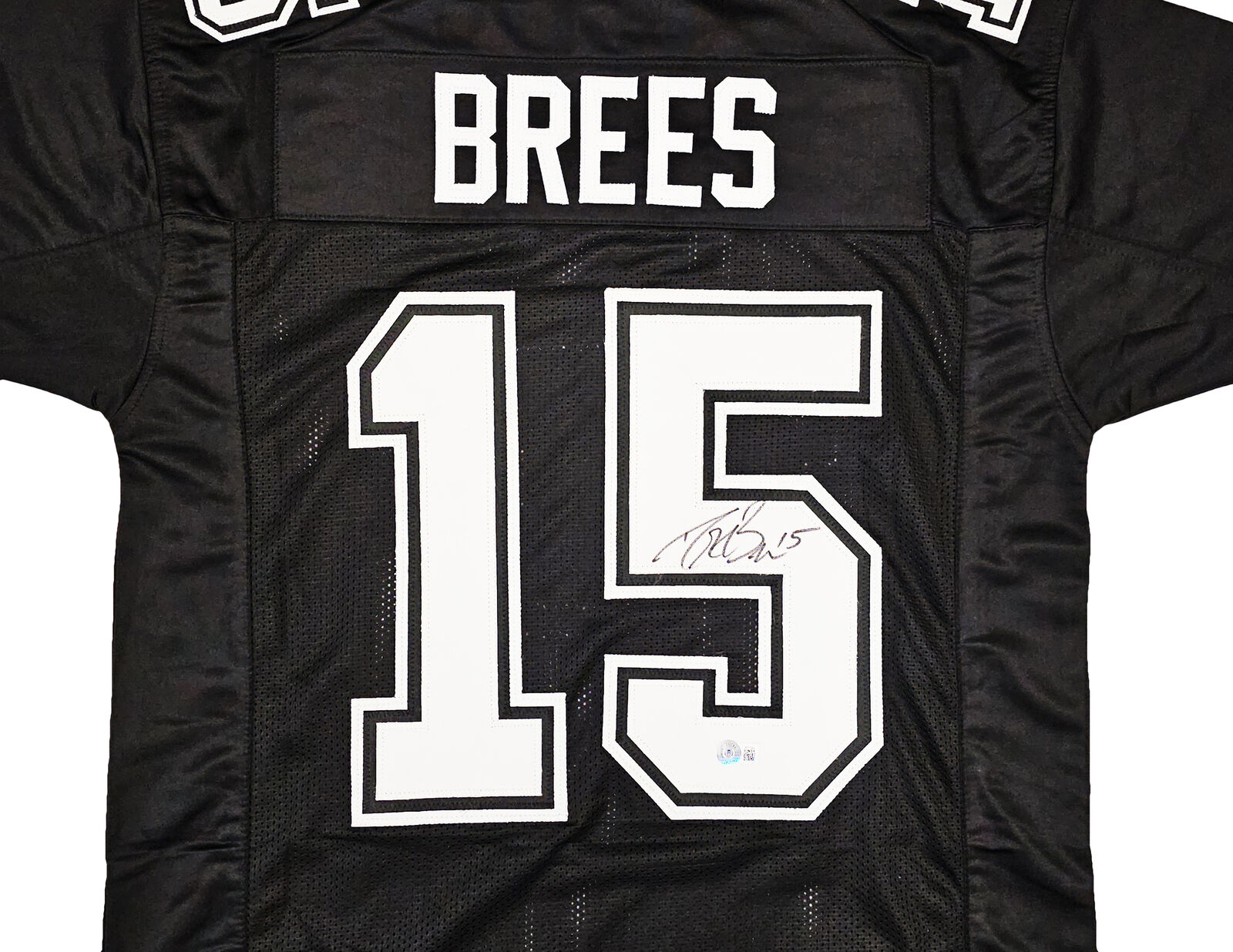 PURDUE BOILERMAKERS DREW BREES AUTOGRAPHED BLACK JERSEY BECKETT WITNES –  Super Sports Center