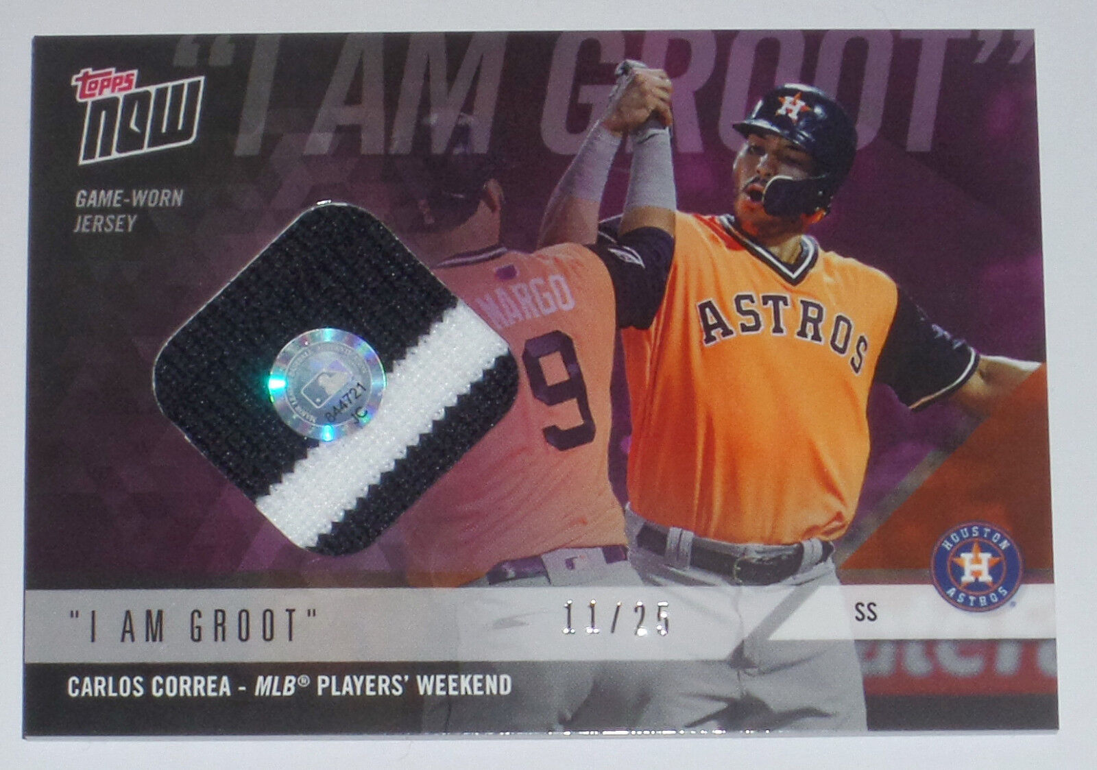 CARLOS CORREA TOPPS NOW GAME USED PLAYERS WEEKEND JERSEY CARD PWR-4B M –  CollectibleXchange
