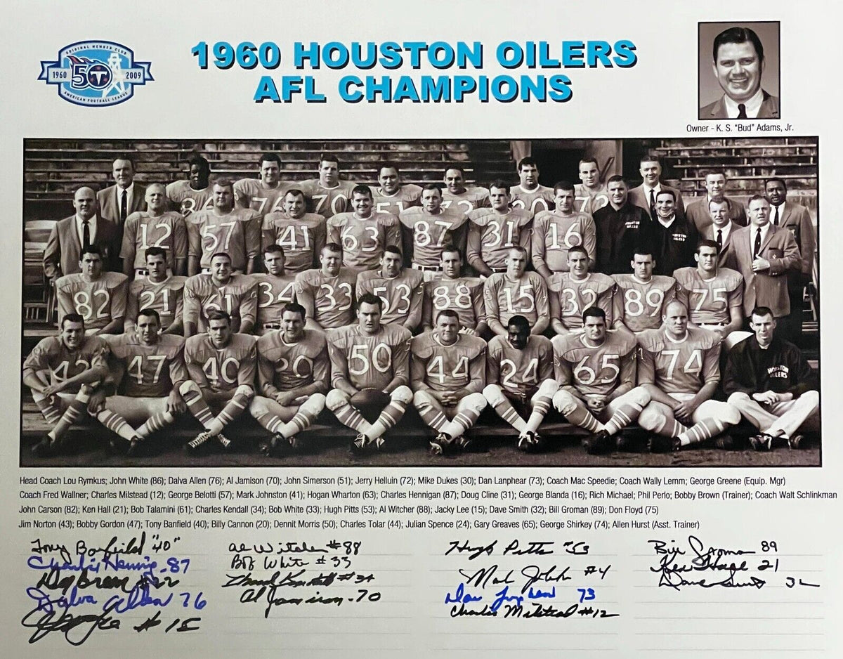 1960 AFL Champions Houston Oilers Team.