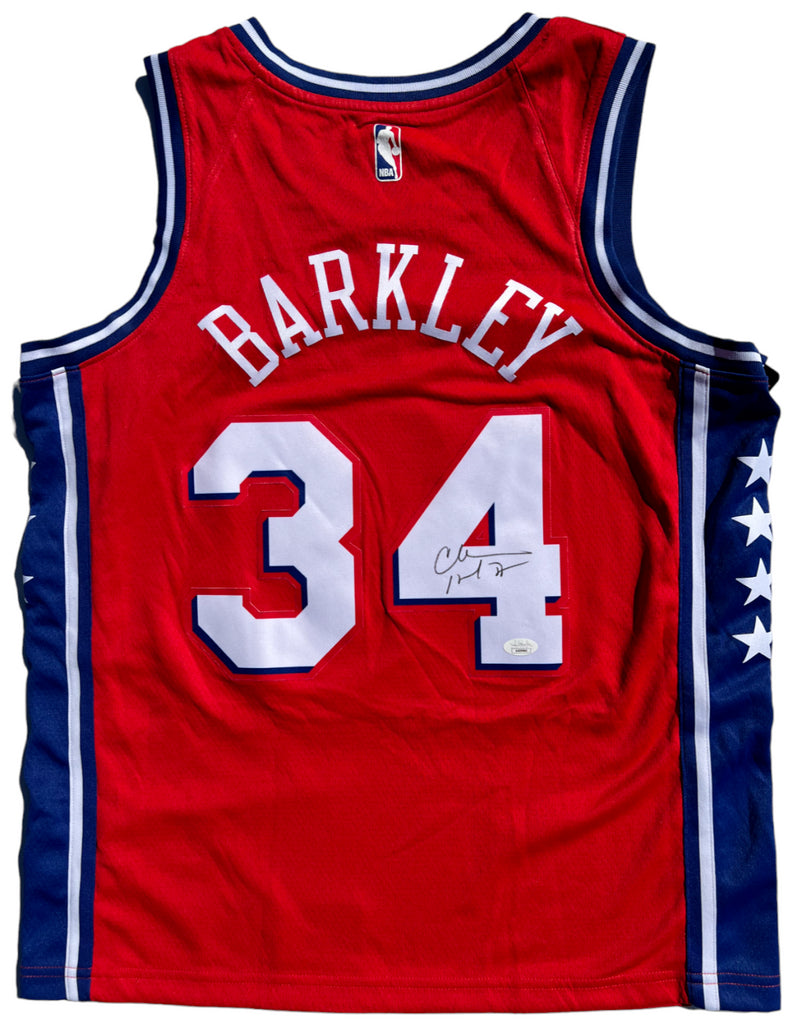 CHARLES BARKLEY SIGNED AUTHENTIC NIKE PHILADELPHIA 76ERS BASKETBALL JE –  CollectibleXchange