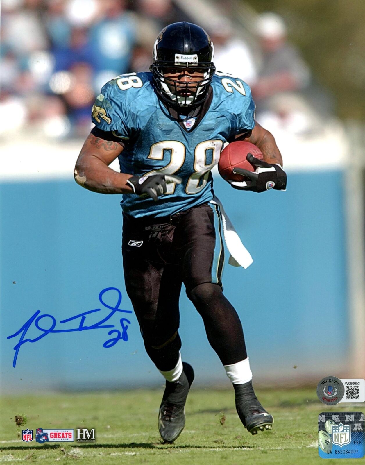 Fred Taylor Autographed/Signed Jacksonville Jaguars 8x10 Photo Beckett –  Super Sports Center