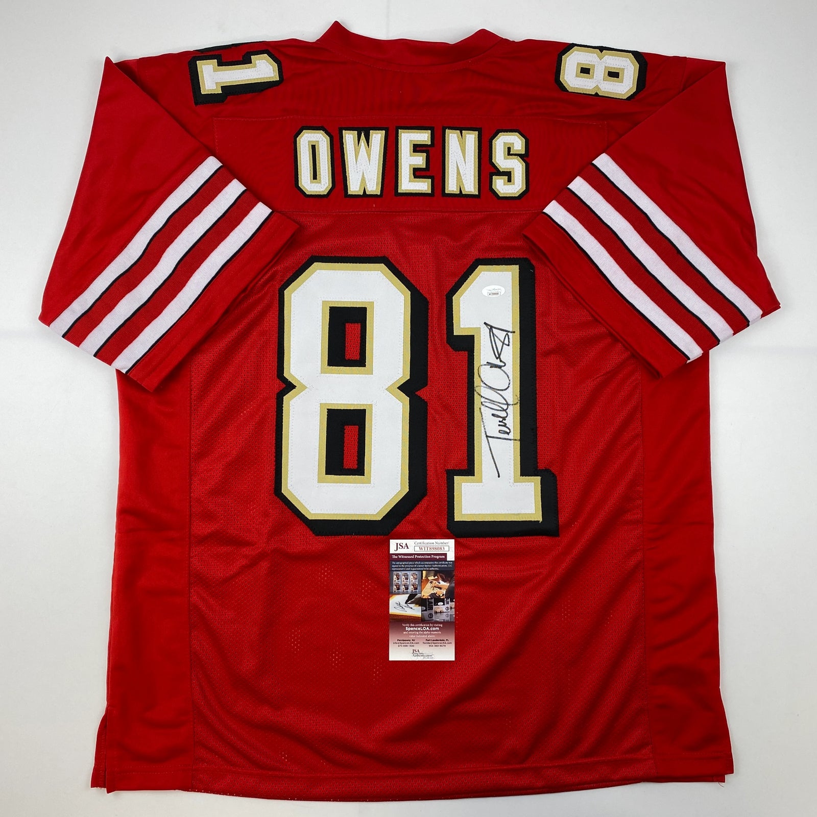 Terrell Owens San Francisco 49ers Autographed NFL Reebok Red Jersey