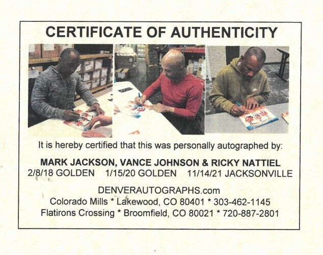 Vance Johnson, Mark Johnson and Ricky Nattiel Denver Broncos 8X10 Phot –  Latitude Sports Marketing