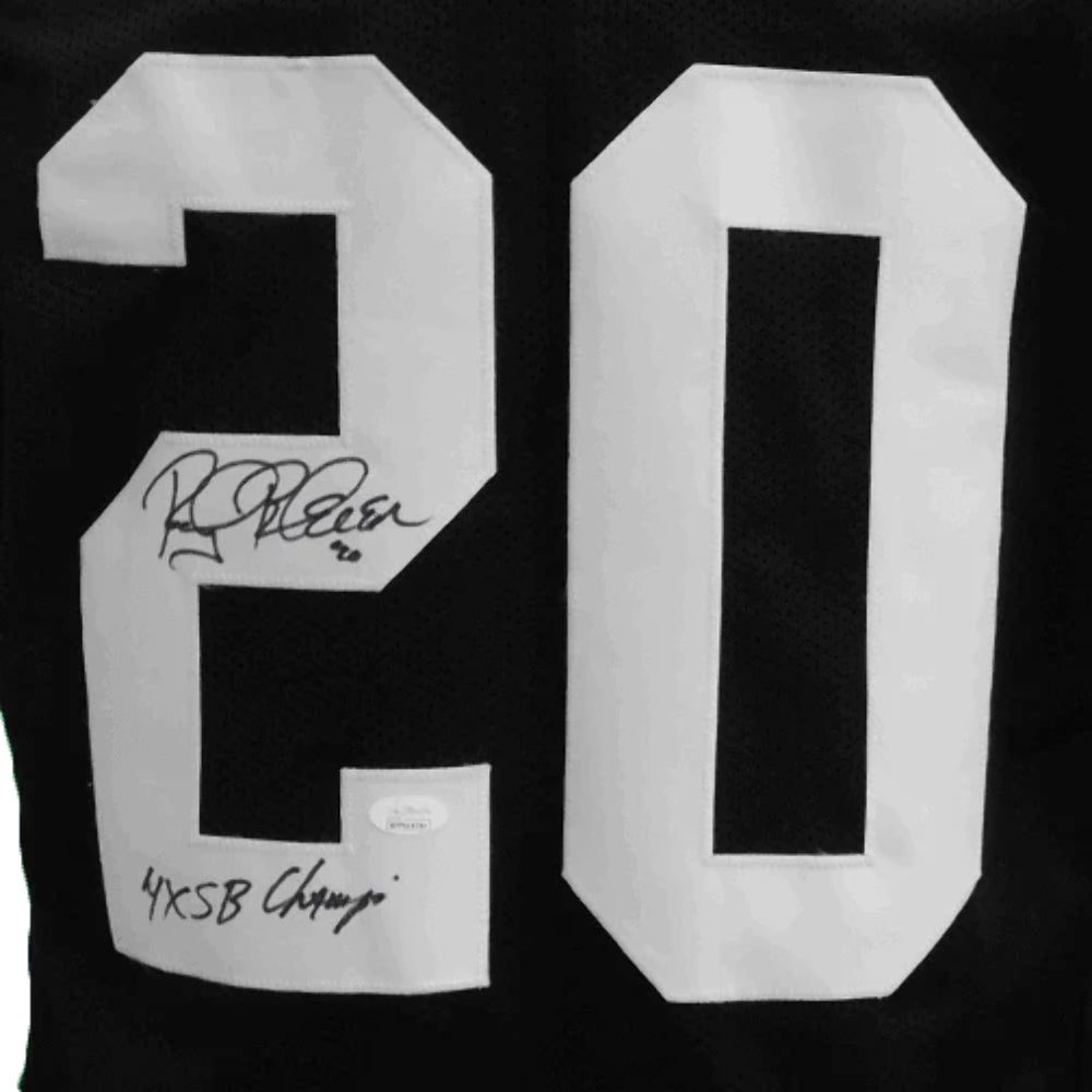 : Rocky Bleier Autographed Pro Style White XL Jersey 4x