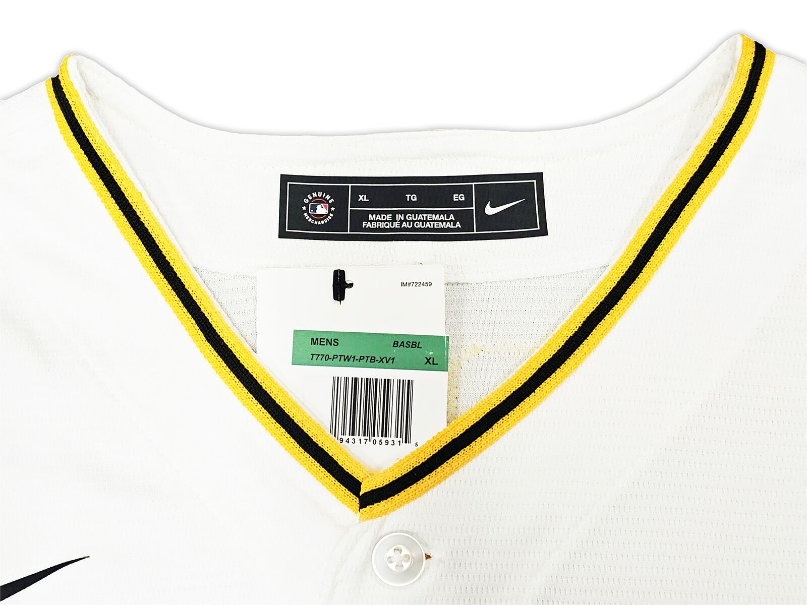 Pittsburgh Pirates Oneil Cruz Autographed White Nike Jersey Size L Beckett  BAS QR Stock #220604