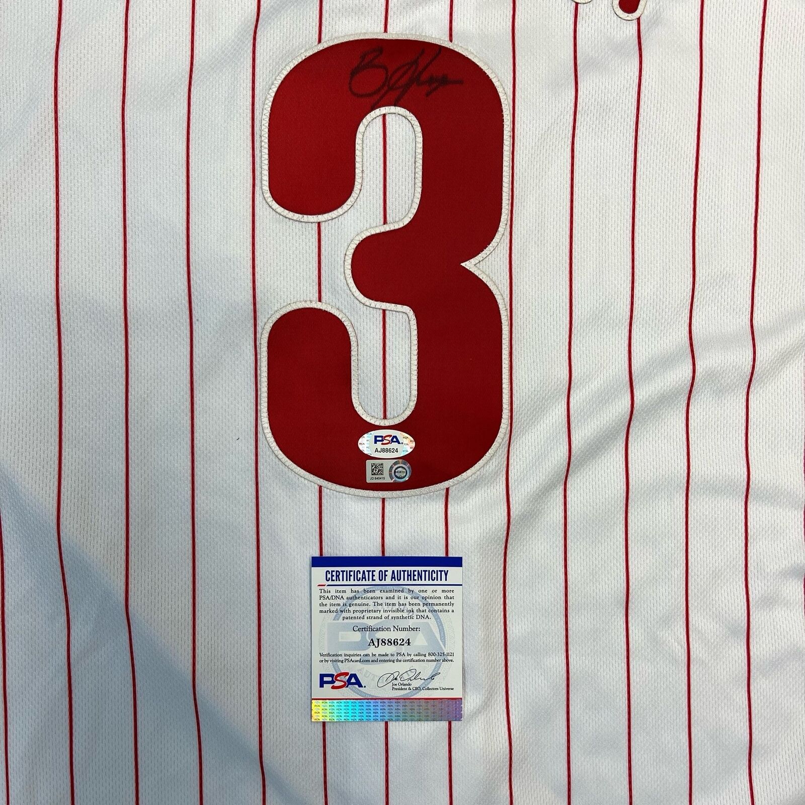 Framed Autographed/Signed Bryce Harper 33x42 Phillies Jersey