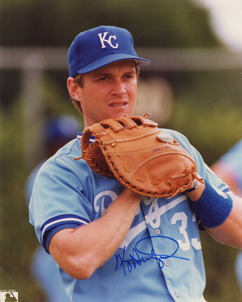 George Brett Kansas City Royals Autographed Blue Majestic Jersey- (BAS —  Ultimate Autographs