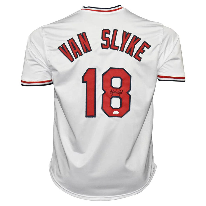 Andy Van Slyke Signed St Louis White Baseball Jersey (JSA) Image 1