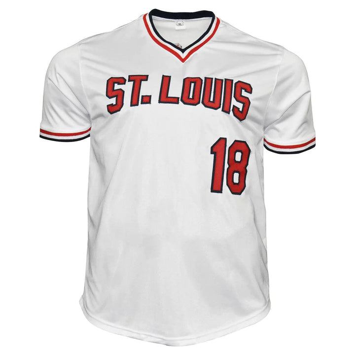 Andy Van Slyke Signed St Louis White Baseball Jersey (JSA) Image 3