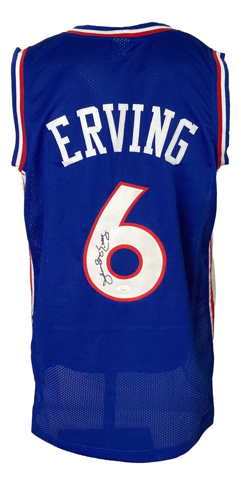 Julius Dr J Erving Signed Custom Blue Pro-Style Basketball Jersey JSA Image 1