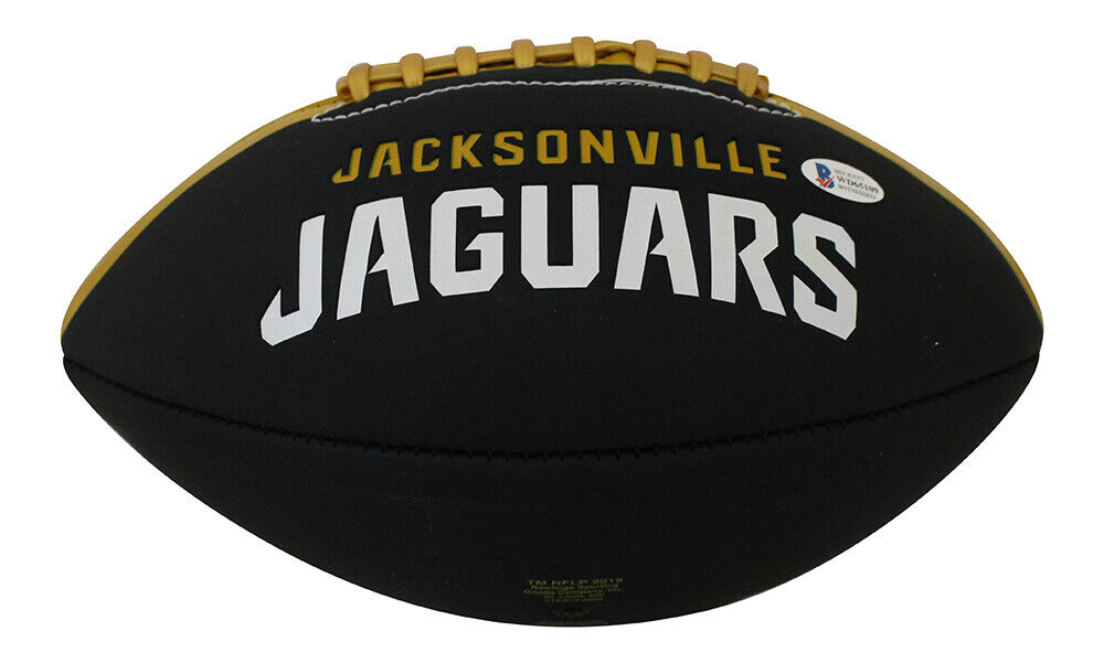 Fred Taylor Autographed Jacksonville Jaguars Black Logo Football BAS 31371 Image 2