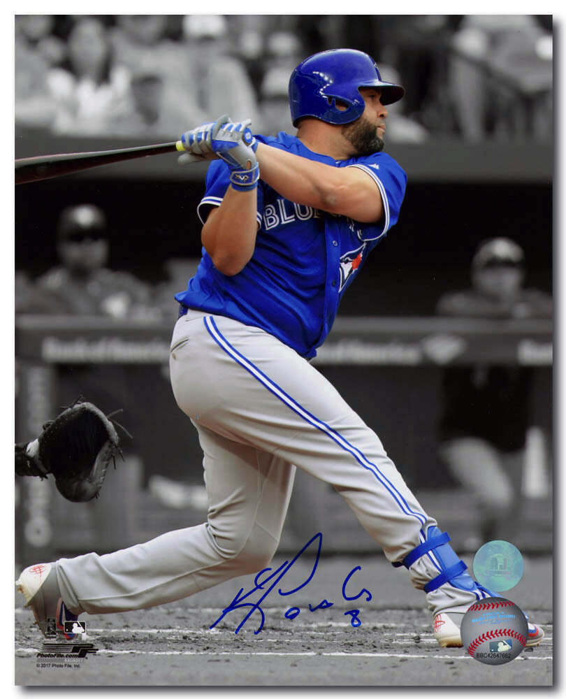 Kendrys Morales Toronto Blue Jays Autographed Spotlight Batting 8x10 Photo Image 1