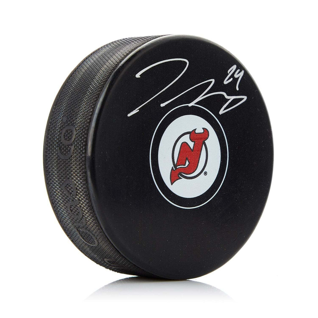 Ty Smith Autographed New Jersey Devils Puck Image 1