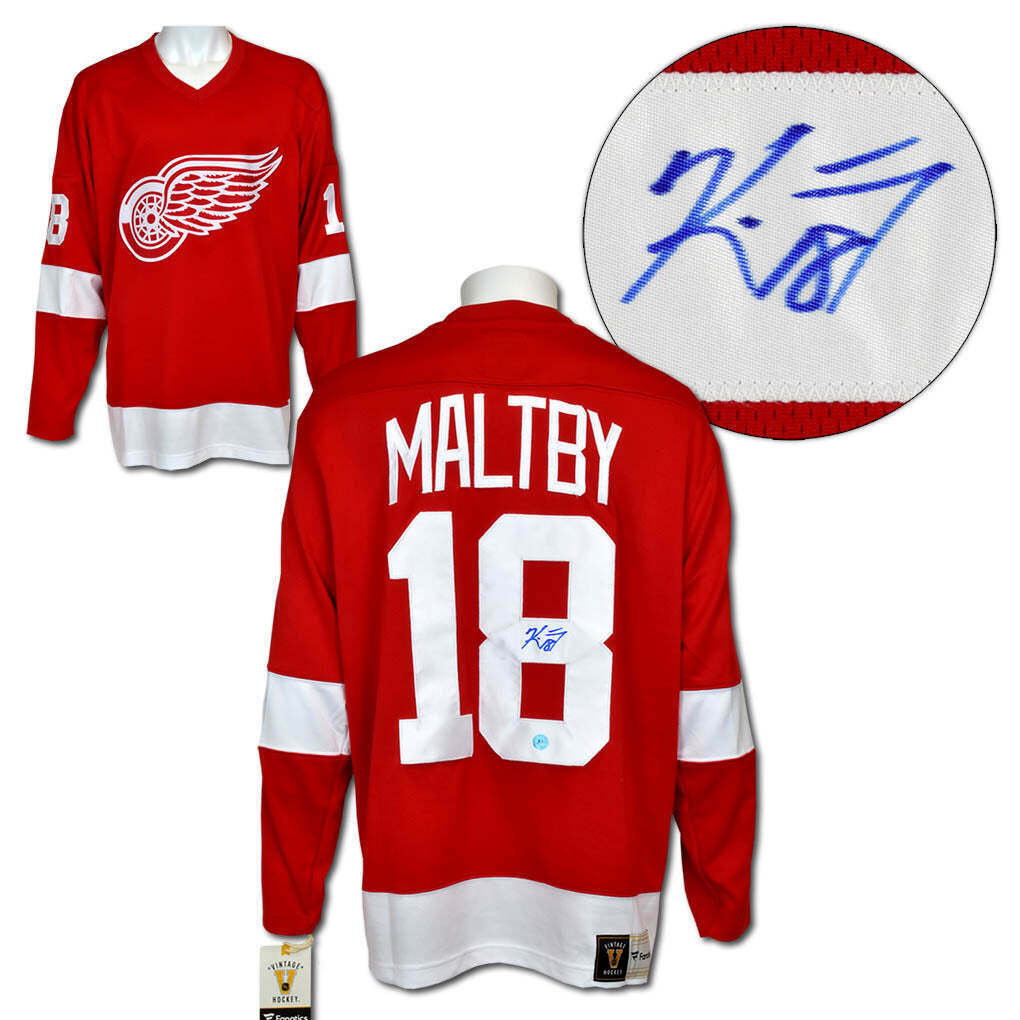 Kirk Maltby Detroit Red Wings Signed Retro Fanatics Jersey Image 1