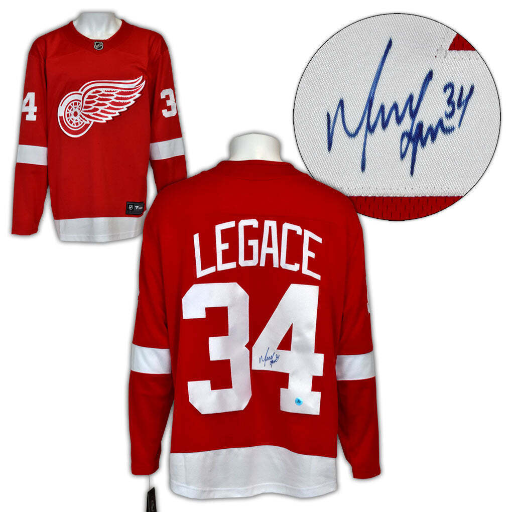 Manny Legace Detroit Red Wings Autographed Fanatics Jersey Image 1