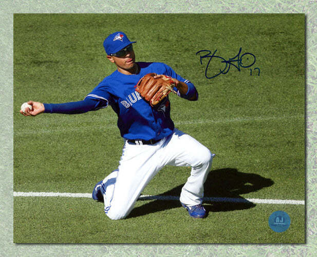 Ryan Goins Toronto Blue Jays Autographed Baseball Defense 8x10 Photo Image 1