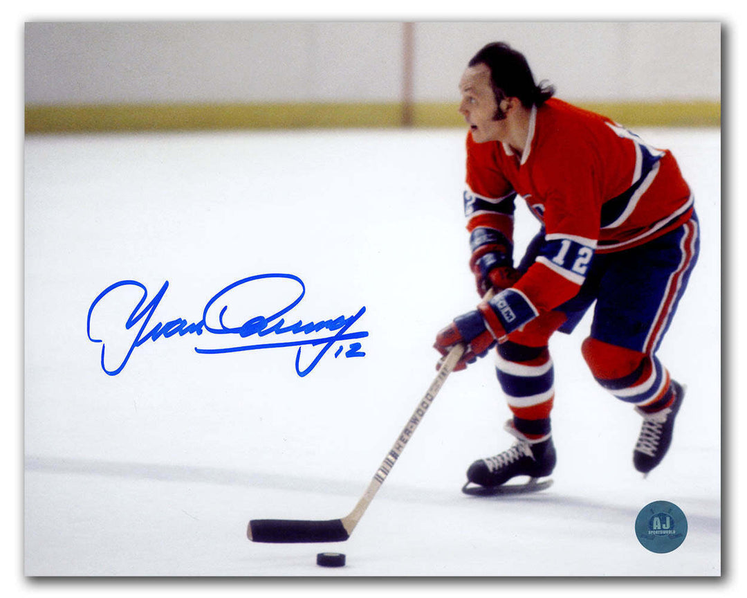 Yvan Cournoyer Montreal Canadiens Autographed Roadrunner 8x10 Photo Image 1