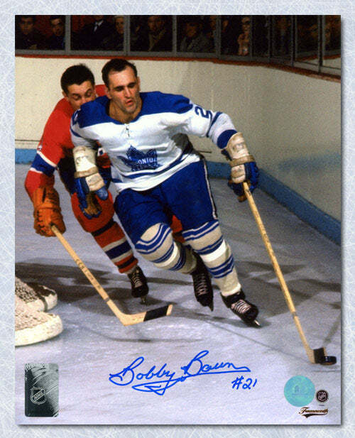 Bobby Baun Toronto Maple Leafs Signed Original Six 8x10 Photo Image 1