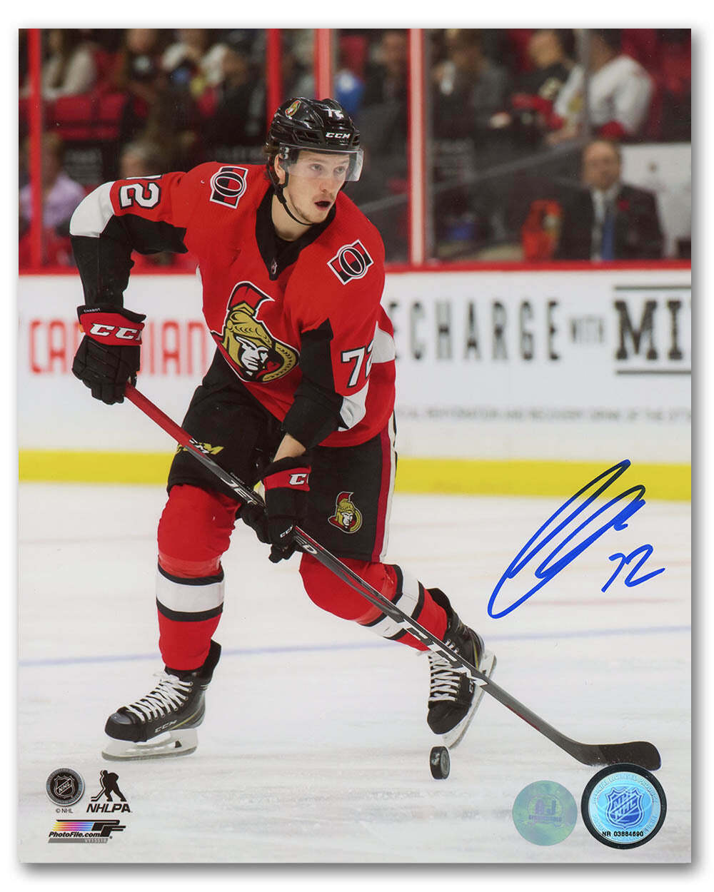 Thomas Chabot Ottawa Senators Autographed Hockey 8x10 Photo Image 1