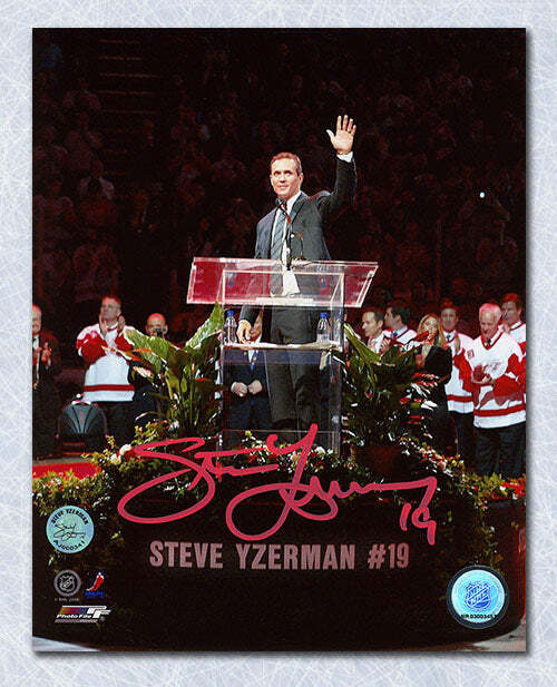 Steve Yzerman Detroit Red Wings Autographed Retirement Night 8x10 Photo Image 1