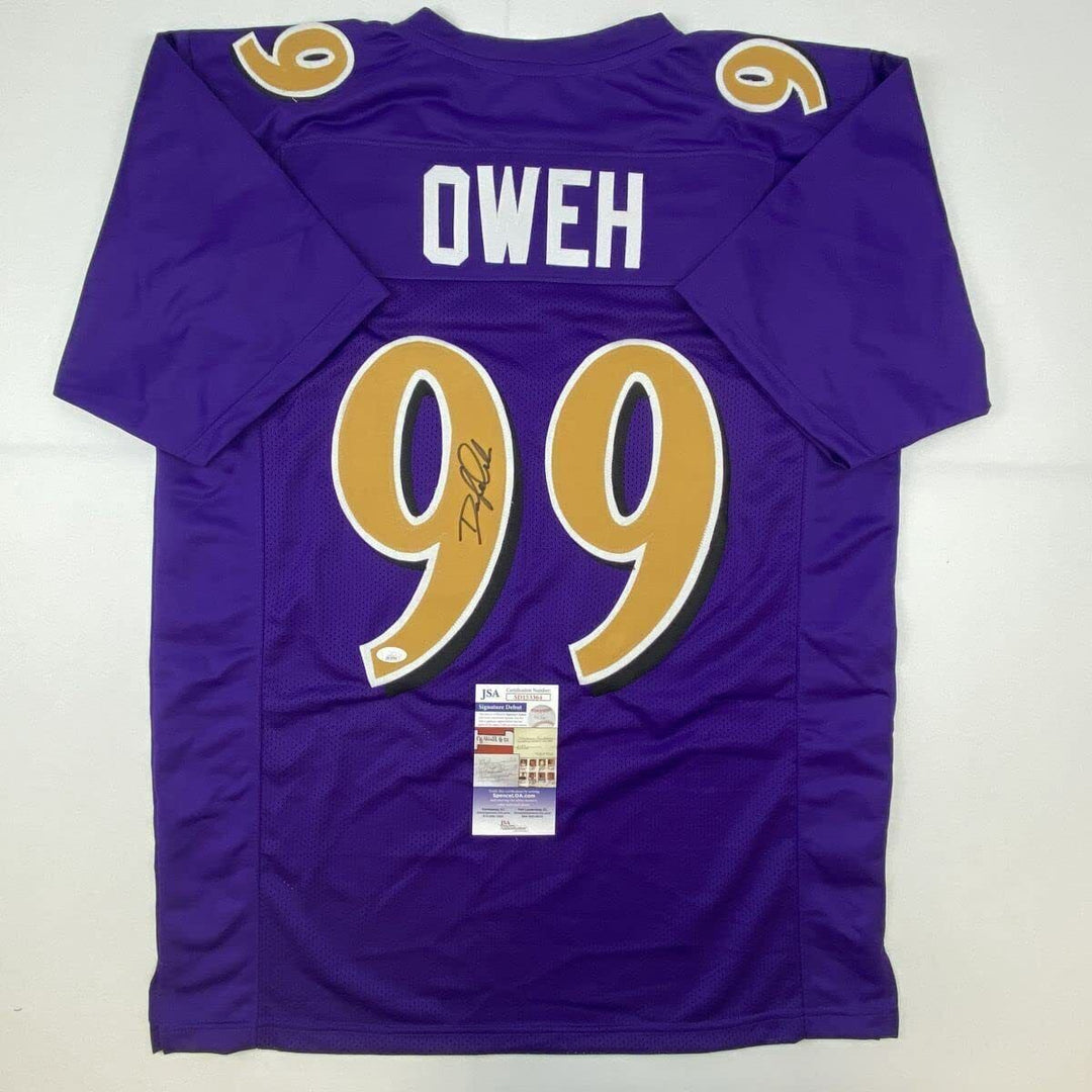 Autographed/Signed ODAFE OWEH Baltimore Color Rush Football Jersey JSA COA Auto Image 1