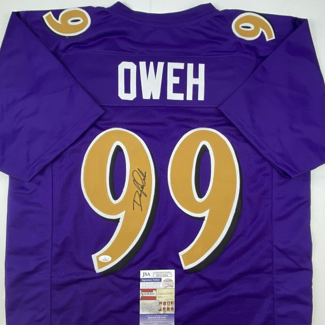 Autographed/Signed ODAFE OWEH Baltimore Color Rush Football Jersey JSA COA Auto Image 2