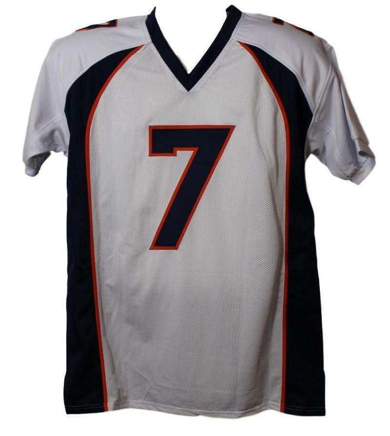 John Elway Autographed/Signed Denver Broncos  Size XL  White Jersey BAS 22888 Image 3