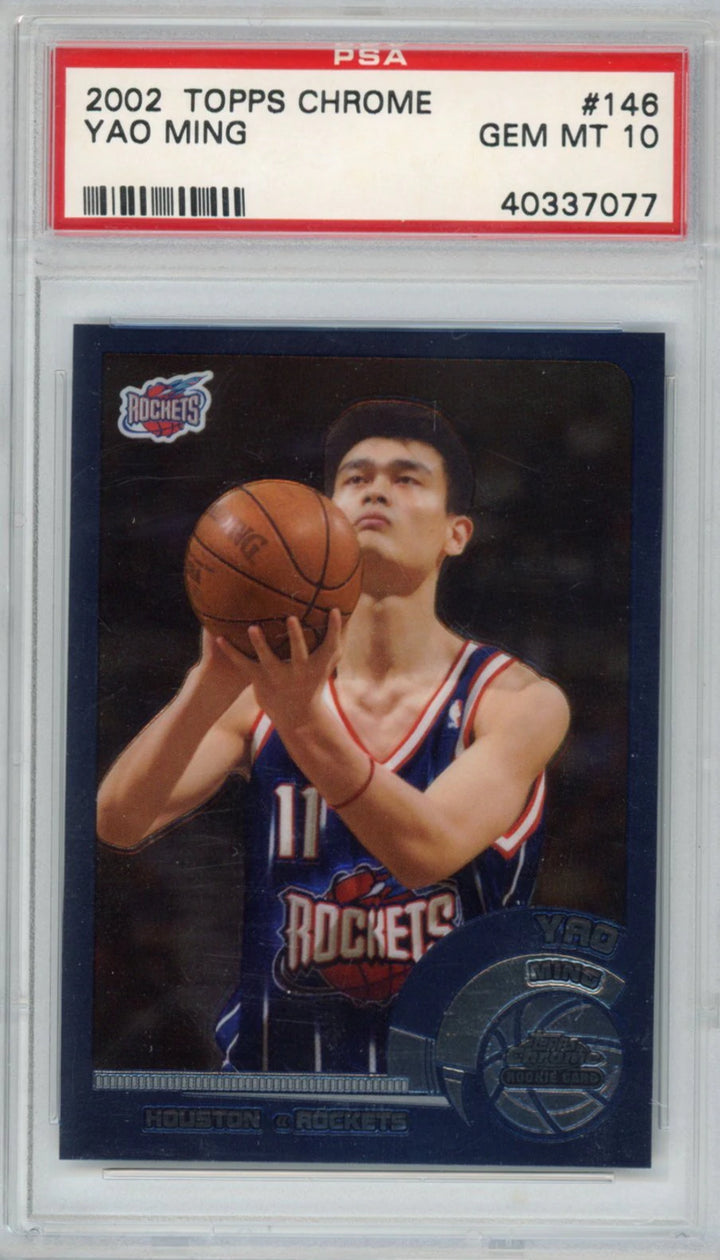 Graded 2002-03 Topps Chrome Yao Ming #146 Rookie RC Basketball Card PSA 10 Mint Image 1