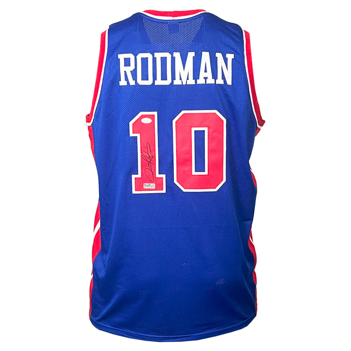 Dennis Rodman Signed Detroit Blue Basketball Jersey (JSA) Image 1