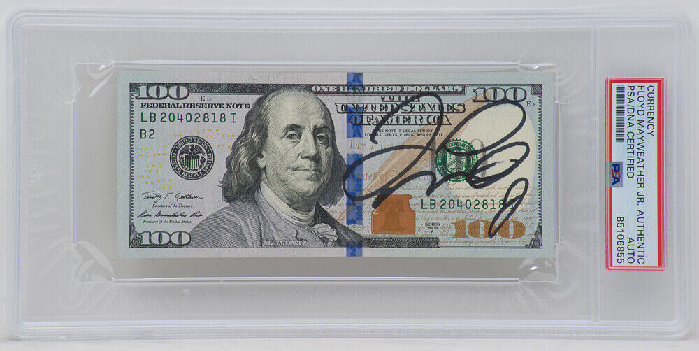 Floyd Mayweather Jr. Signed $100 Bill US Currency - (PSA/DNA Encapsulated) Image 1