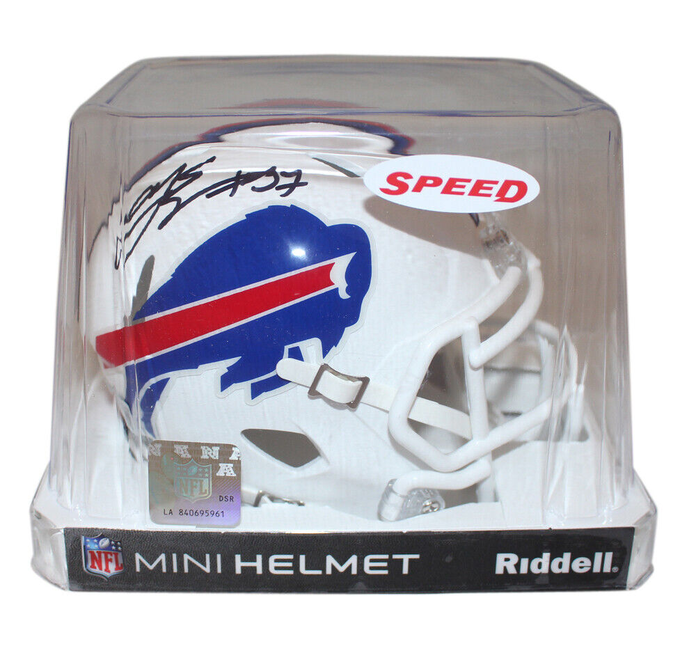 AJ Epenesa Autographed/Signed Buffalo Bills Speed Mini Helmet Beckett 38506 Image 4