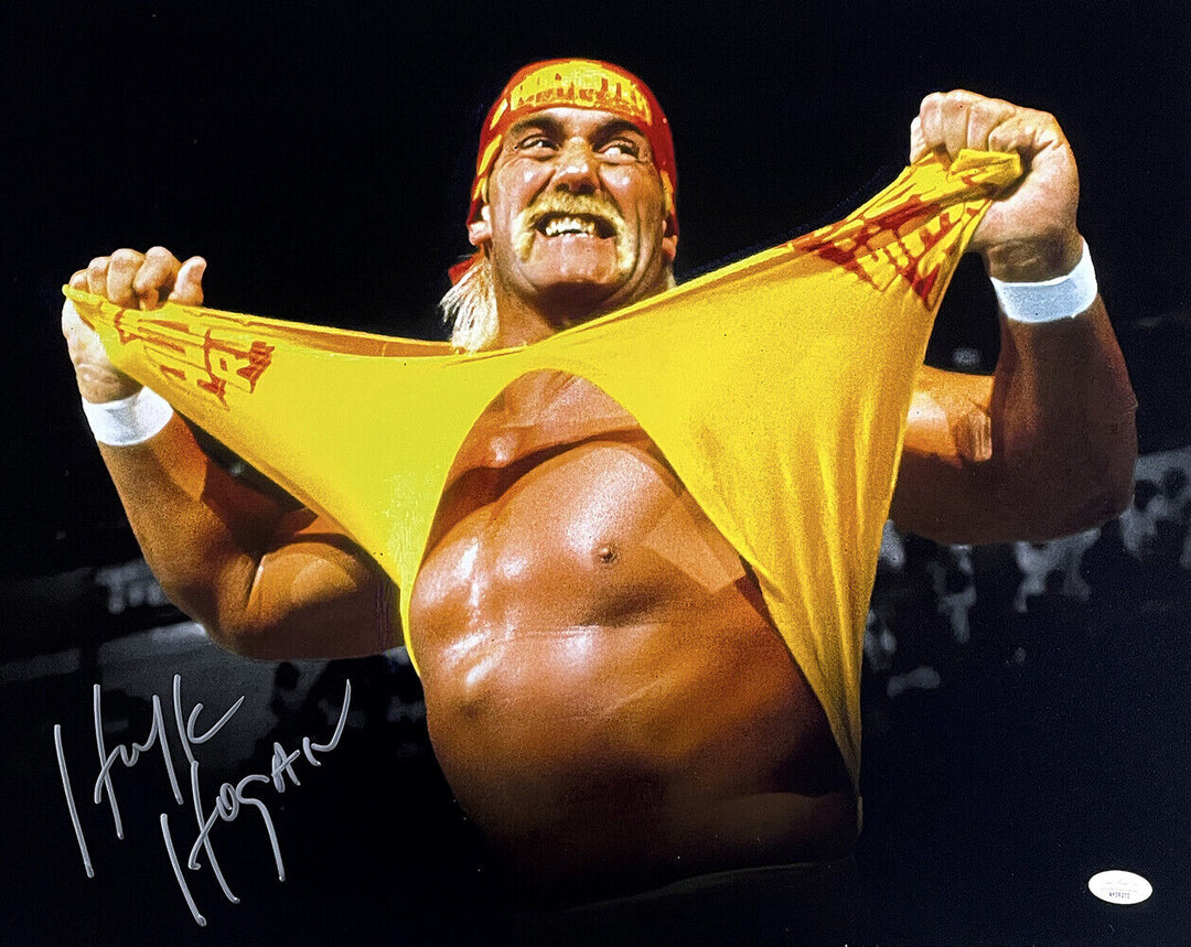 Hulk Hogan Signed 16x20 WWE Shirt Rip Wrestling Photo JSA AF39272 Image 1