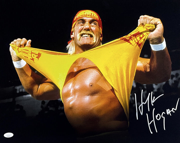 Hulk Hogan Signed 16x20 WWE Shirt Rip Wrestling Photo JSA Image 1