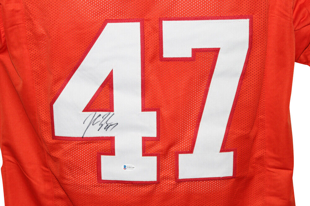 John Lynch Autographed/Signed Pro Style TB Orange XL Jersey BAS 31556 Image 2