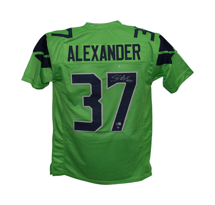 Shaun Alexander Autographed/Signed Pro Style Green XL Jersey Beckett 35497 Image 1