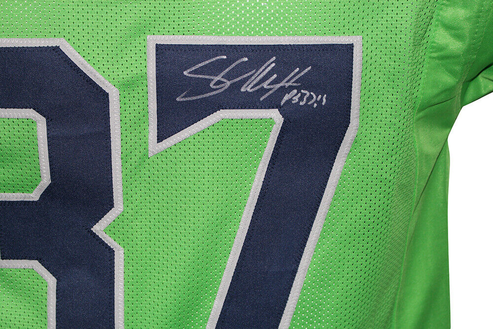 Shaun Alexander Autographed/Signed Pro Style Green XL Jersey Beckett 35497 Image 2